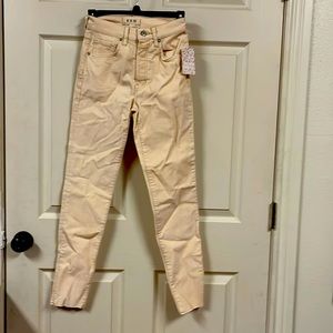 Free People Ivory Velvet Jeans Size 24